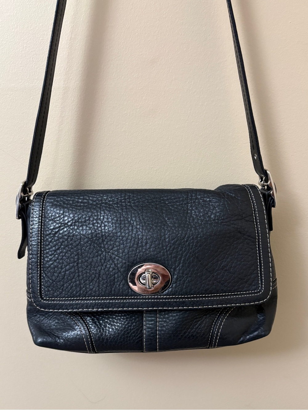 Coach Hampton Pebbled Leather Shoulder Crossbody vintage bag